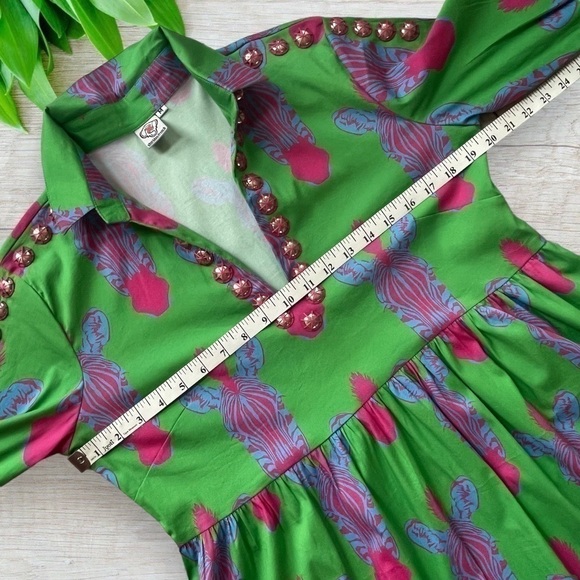 Tuckernut Sheridan French zebra print empire waist mini dress *shop@iamwarrior - Picture 8 of 12